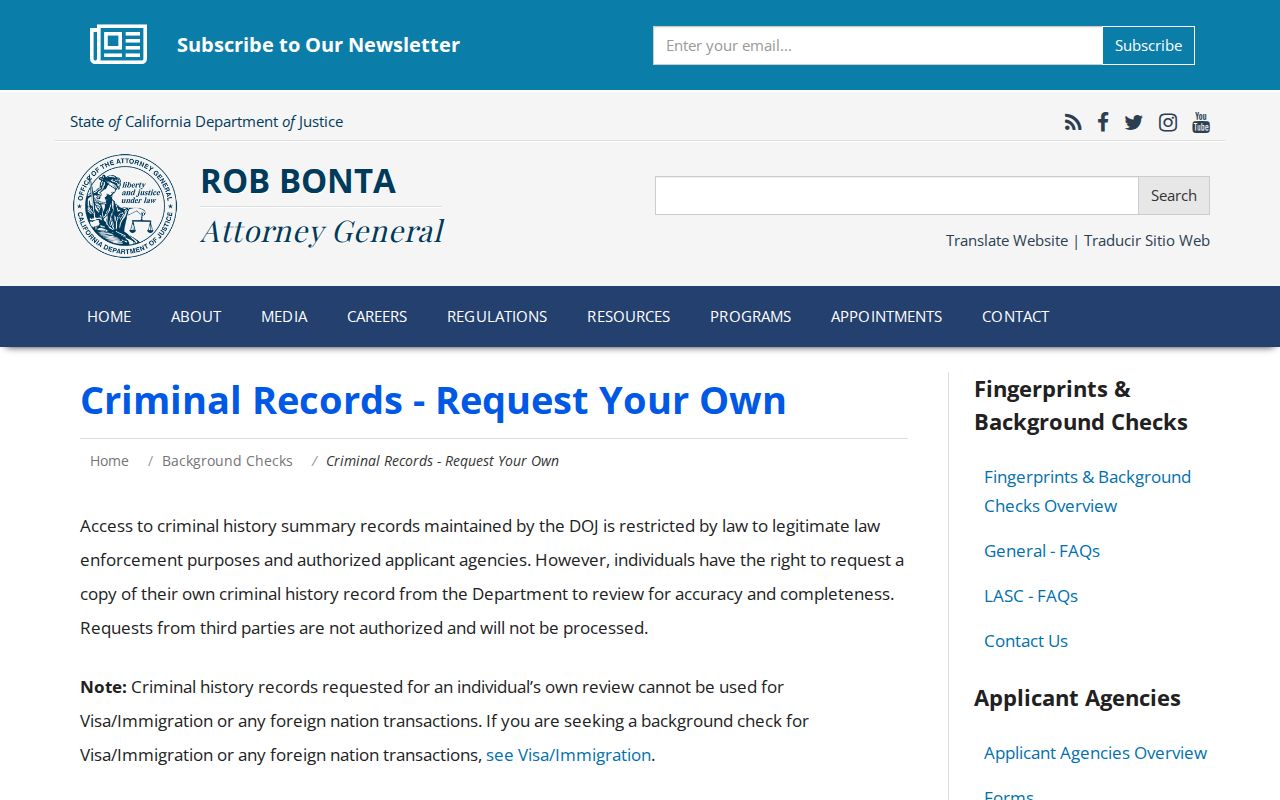 Del Norte County criminal history California DOJ record review