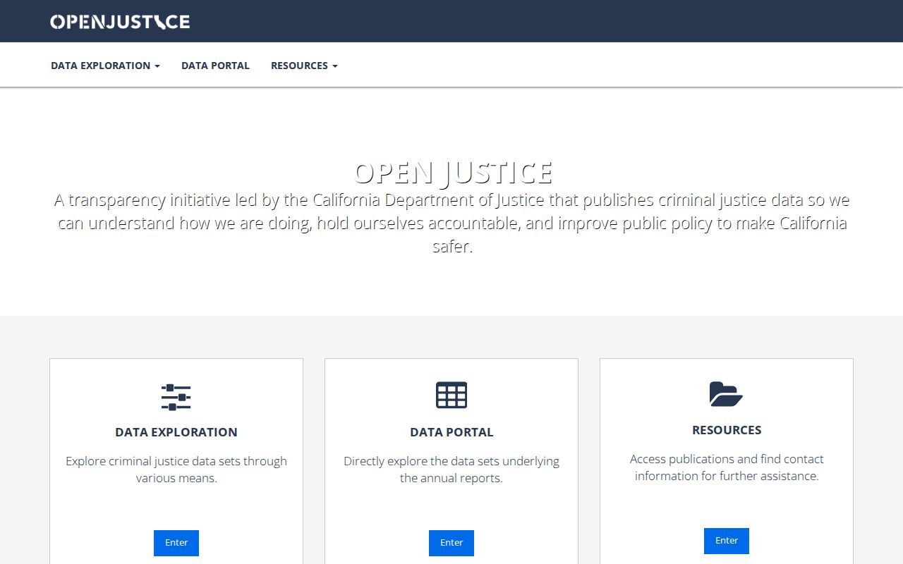 Del Norte County criminal history OpenJustice data portal